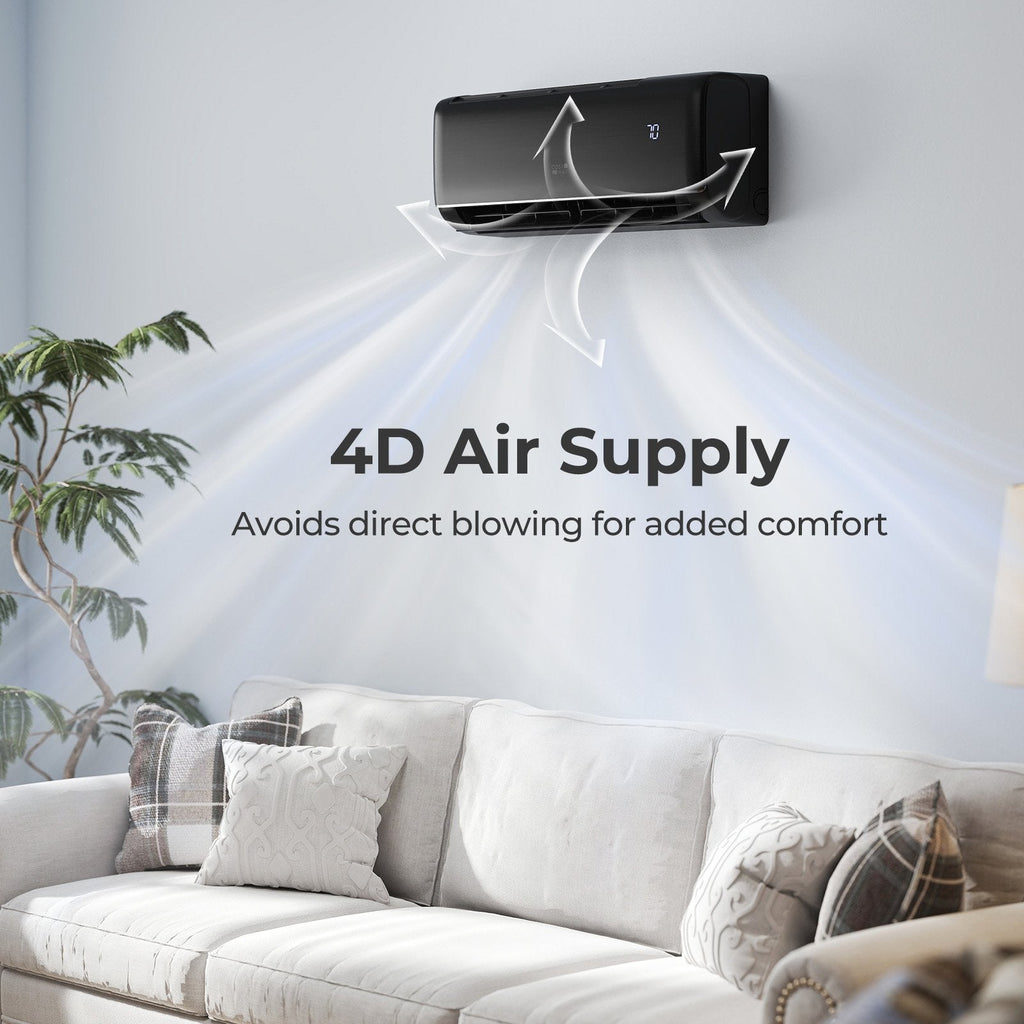9100 BTU 20.5 SEER2 115V WiFi Enabled Mini Split AC Compatible with Alexa Gray