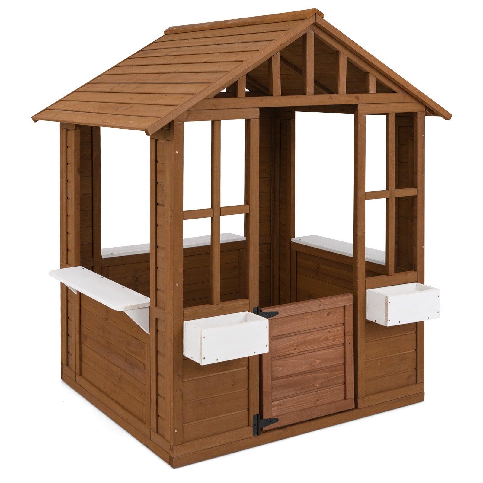 Outdoor Playhouse with Serving Stations and Door for 2+ Years Old