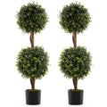 Set of 2 Artificial Double Topiary Ball Trees
