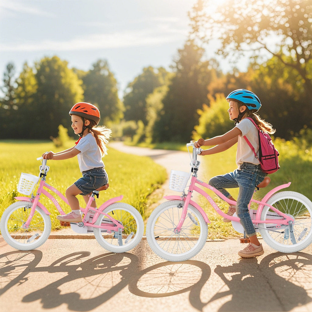 12 Inch Kids Bike with Training Wheels and Basket for Boys Girls 3-4 Years Old