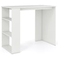 Computer Desk with Bookshelf for Small Space-White