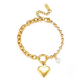 Heartfelt Pearl Charm Bracelet