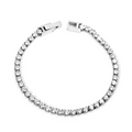 Diamond-Studded Silver Tennis Bracelet