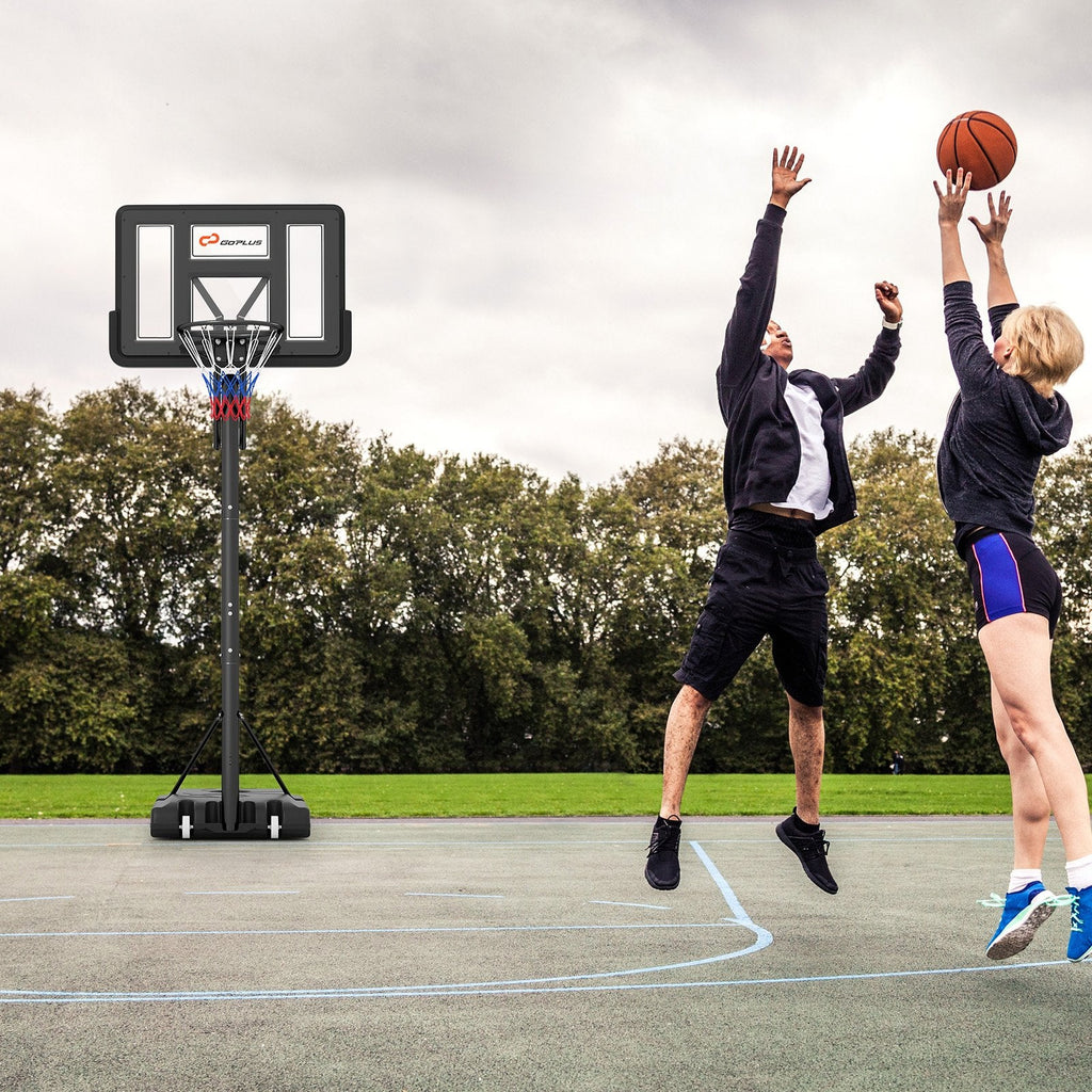 Portable Basketball Hoop with 4.6 to 10 Feet 10-Level Height Adjustable