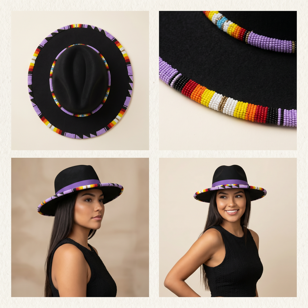 Size-62 Handmade Beaded Hat