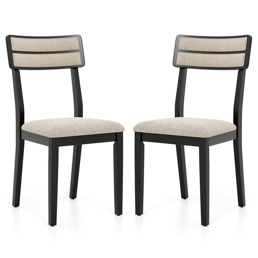 Modern Dining Chairs Set of 2 with Tilt Backrest for Dining Room-Black