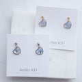 Boucles d’oreilles Mia - fleurs de myosotis - coeur (petit 12mm)
