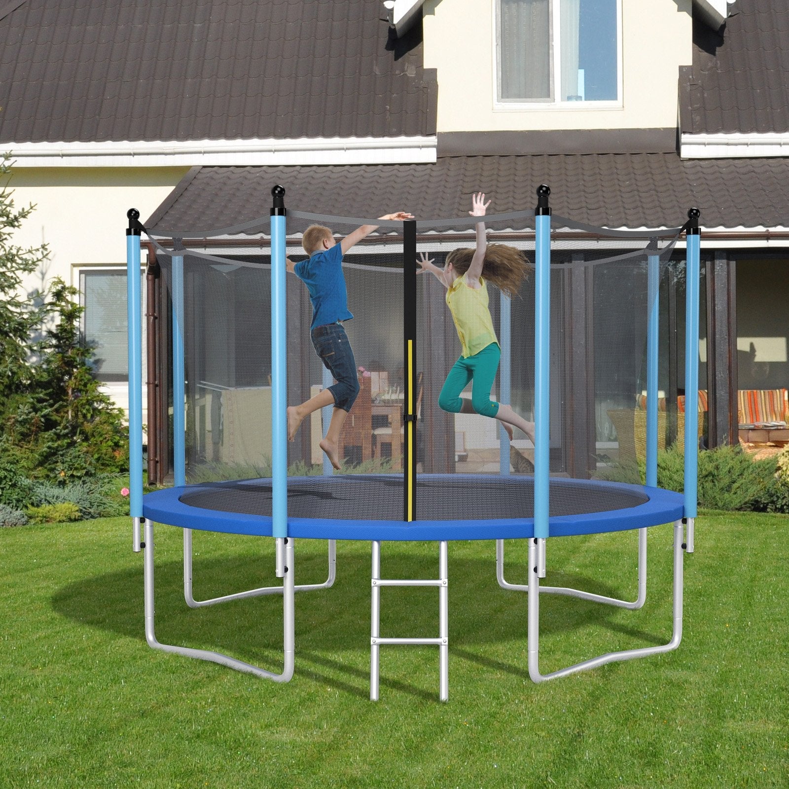 15 Feet Trampoline Pad Replacement Safety Pad with Fixing Straps (Blue)