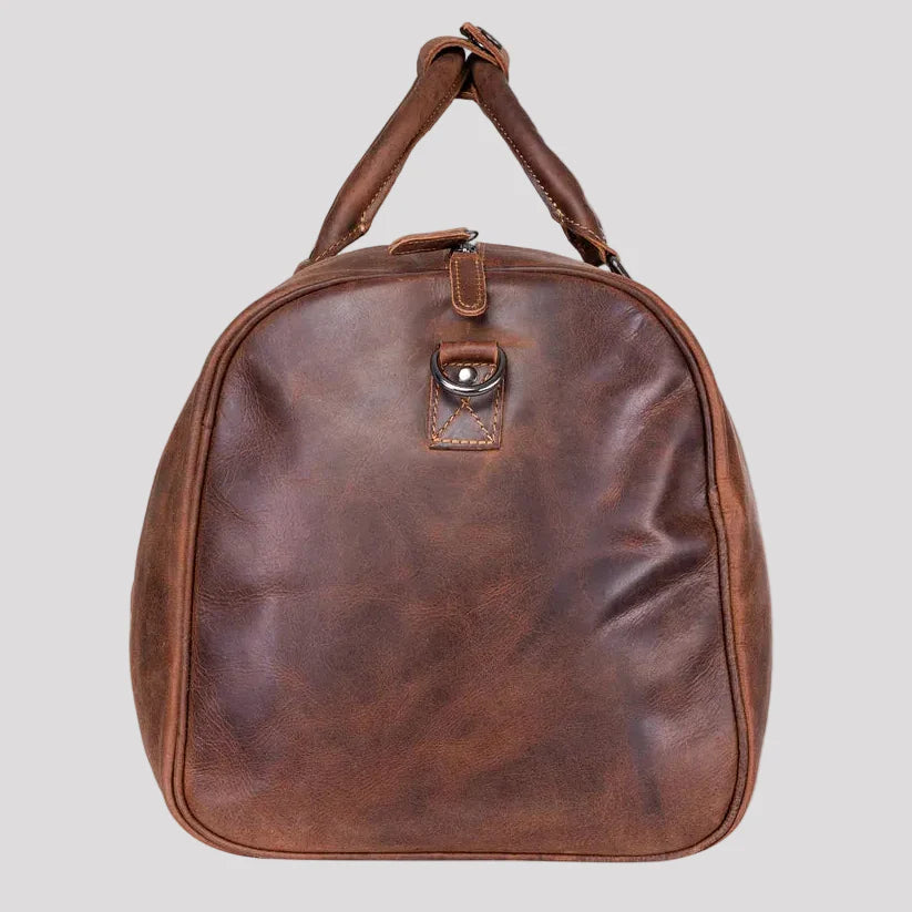 Greenwood Leather Overnight Travel Duffle Bag. Premium Weekender & Gym Companion