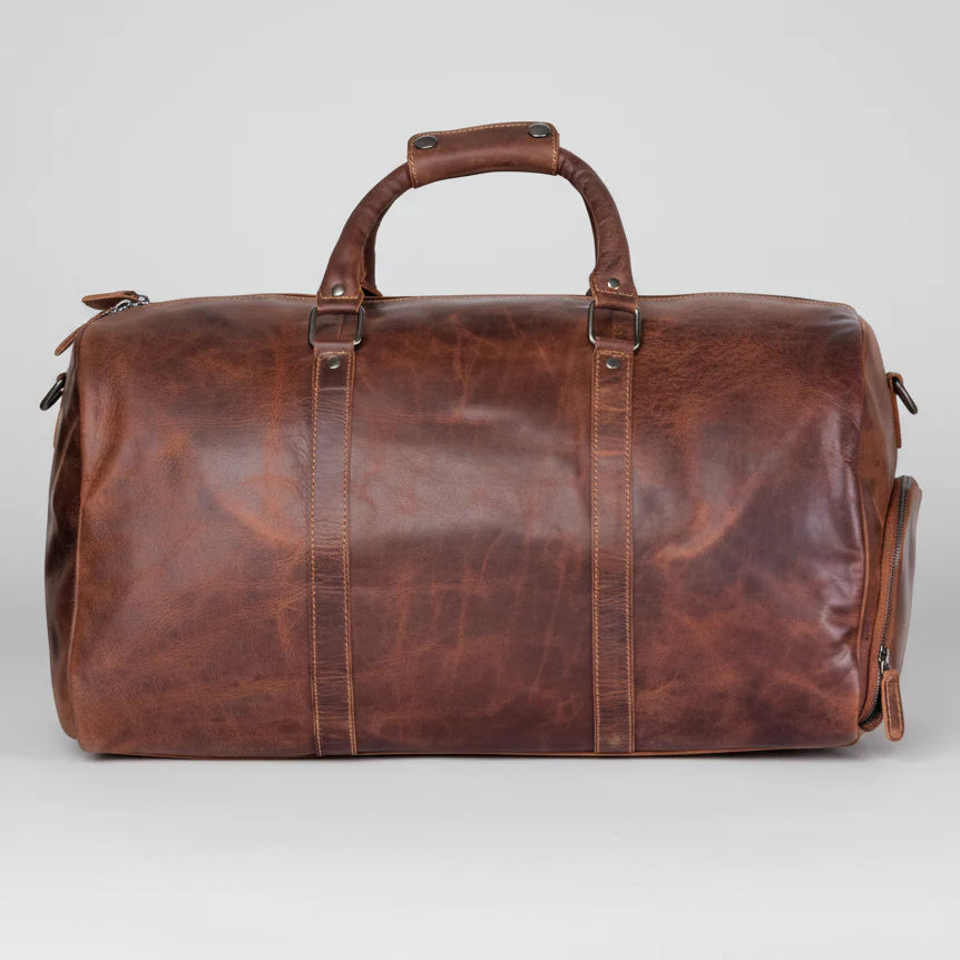 Greenwood Leather Overnight Travel Duffle Bag. Premium Weekender & Gym Companion