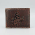Men’s Cow Leather Canada Embossed Bifold Wallet