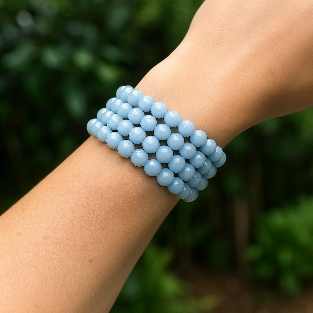 Chalcedony Gemstone Bead Bracelet