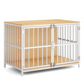 40 Inch Dog Crate Furniture Dog Kennel with Dual Lockable Double Doors-Natural