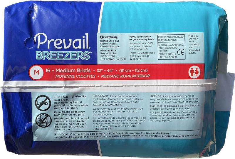 Prevail Breezers Ultimate Absorbency Medium 16 count