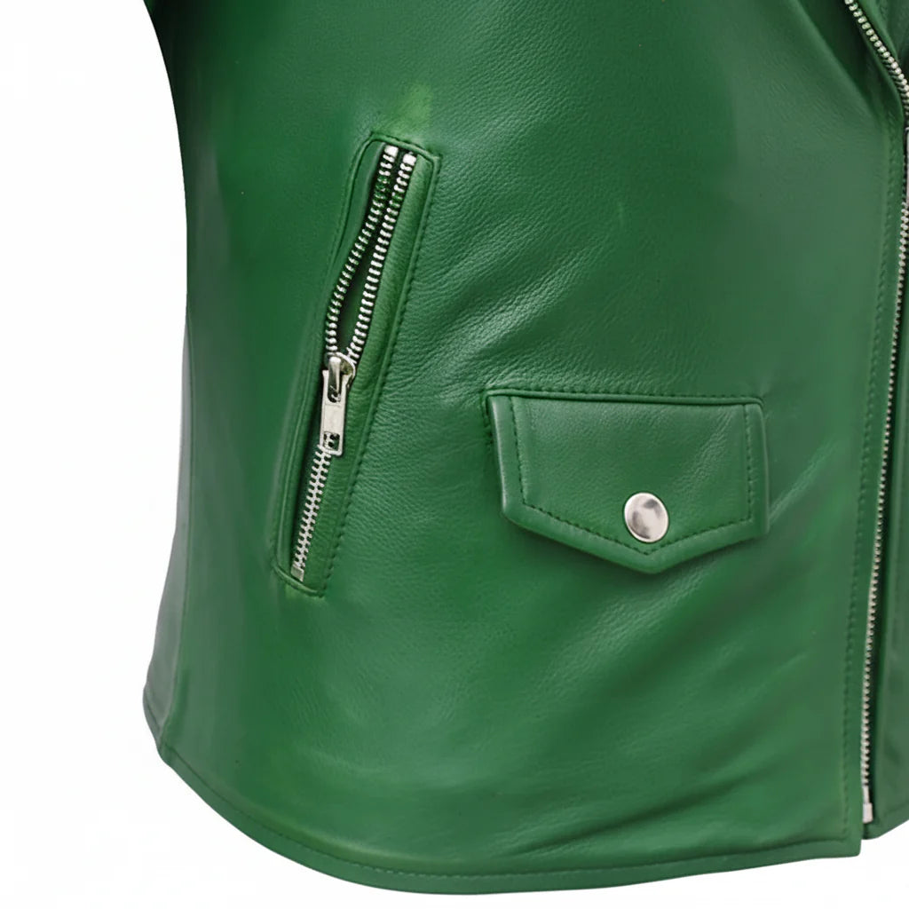 Women’s Lightweight Leather Fashion Jacket | Soft Naked Cowhide Casual Moto Style