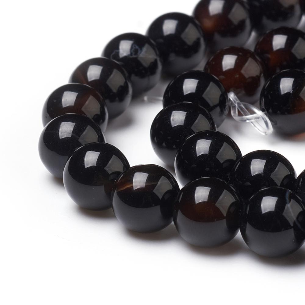 Black Agate B Grade Gemstone Bead