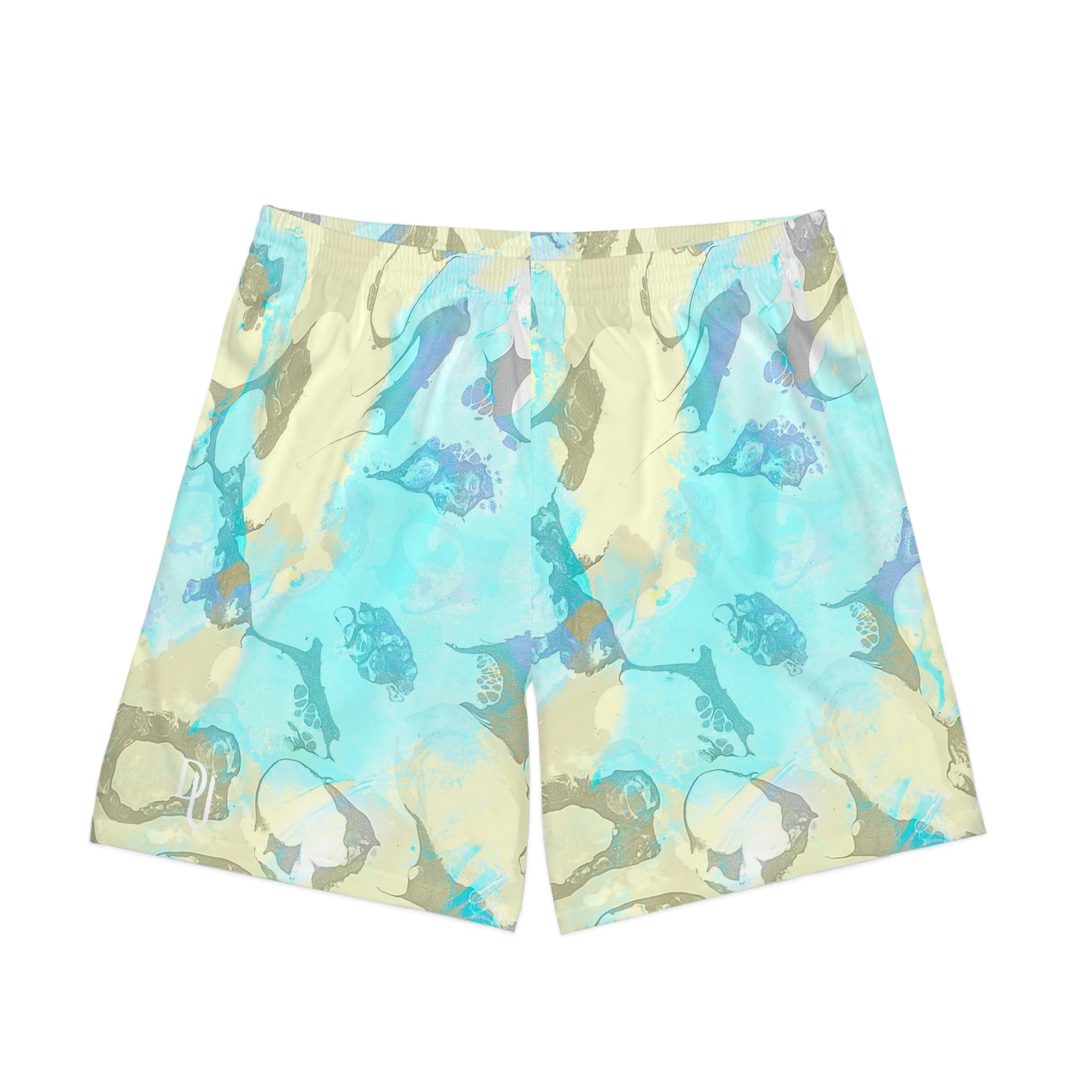 Relaxed fit Men's Elastic Beach Shorts-Sea shells