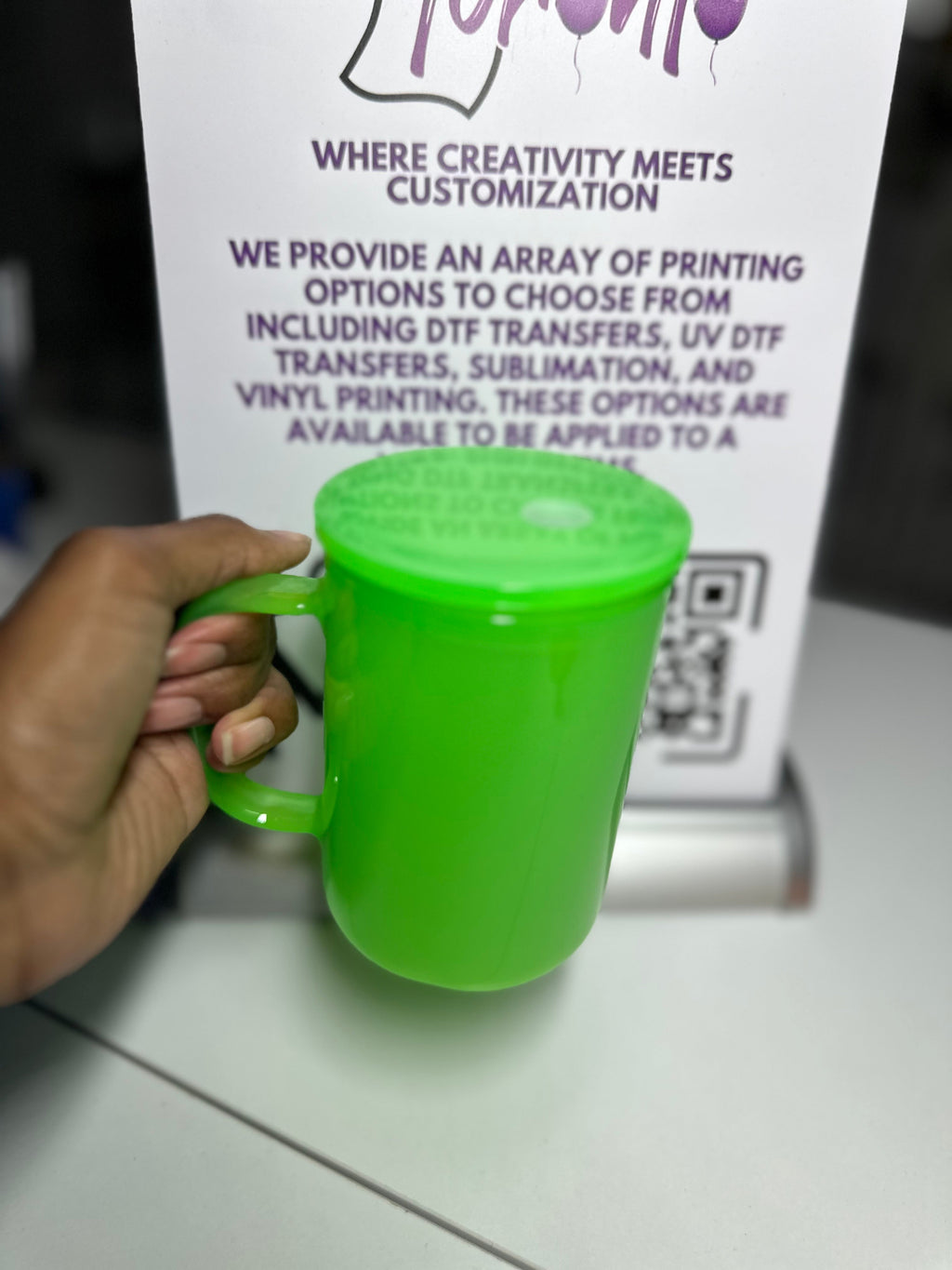 Neon Glass Mug 17oz - Customizable Blank Mug for Sublimation & Vinyl