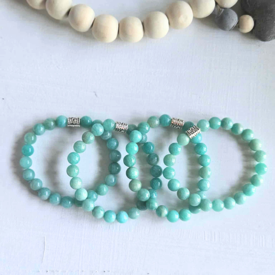 Amazonite Gemstone Bead Bracelet