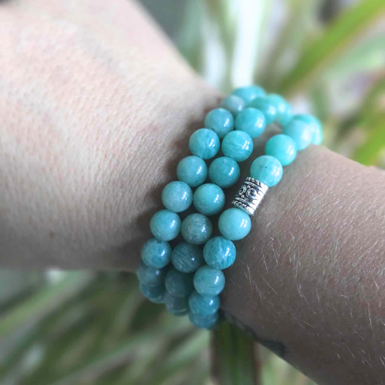 Amazonite Gemstone Bead Bracelet