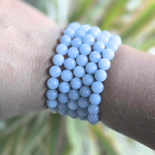 Chalcedony Gemstone Bead Bracelet