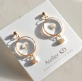 Boucles d’oreilles Perla - fleur de gypsophile - rond