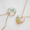 Collier bouquet - coeur (moyen)