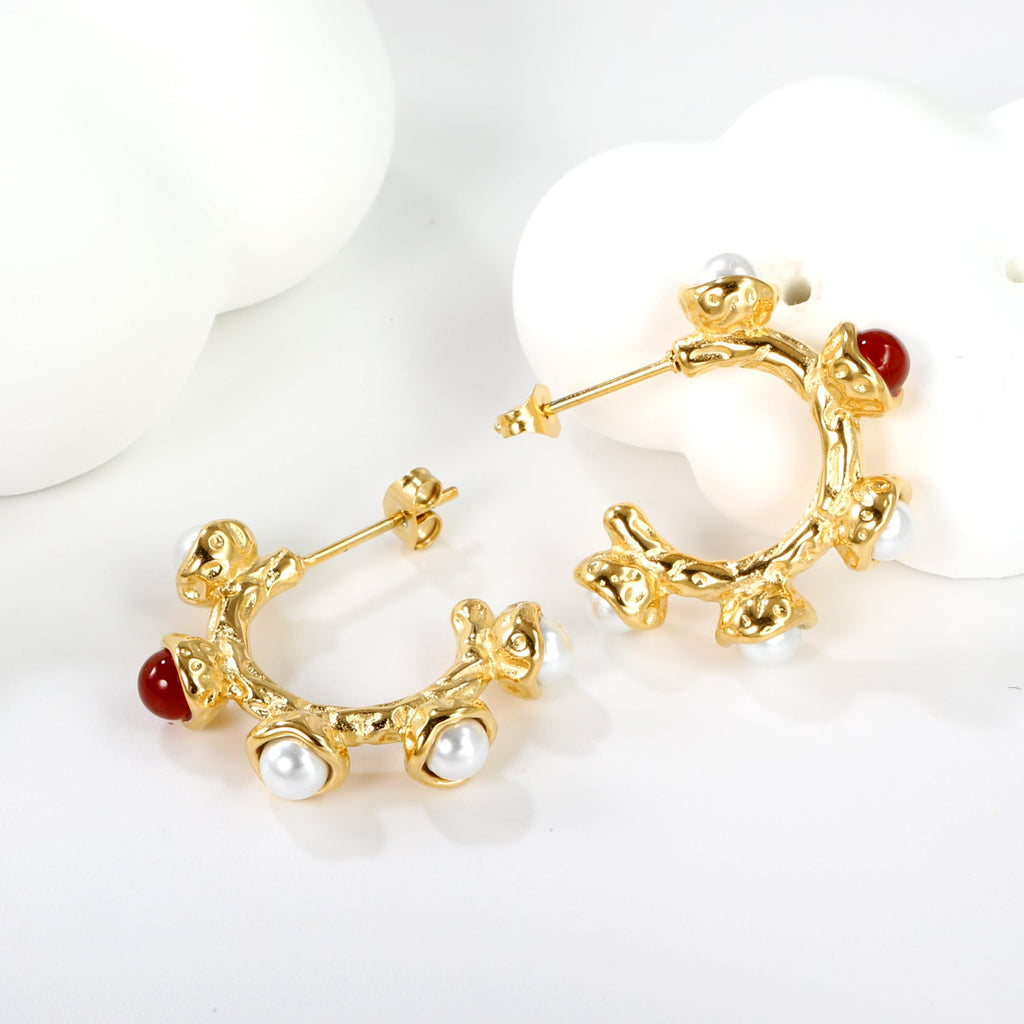 Crimson Pearl Harmony Earrings