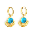 Turquoise Horizon Semicircle Studs