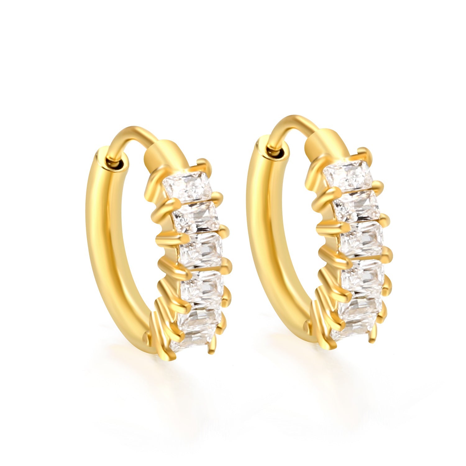 Diamond Rectangle Ear Clips