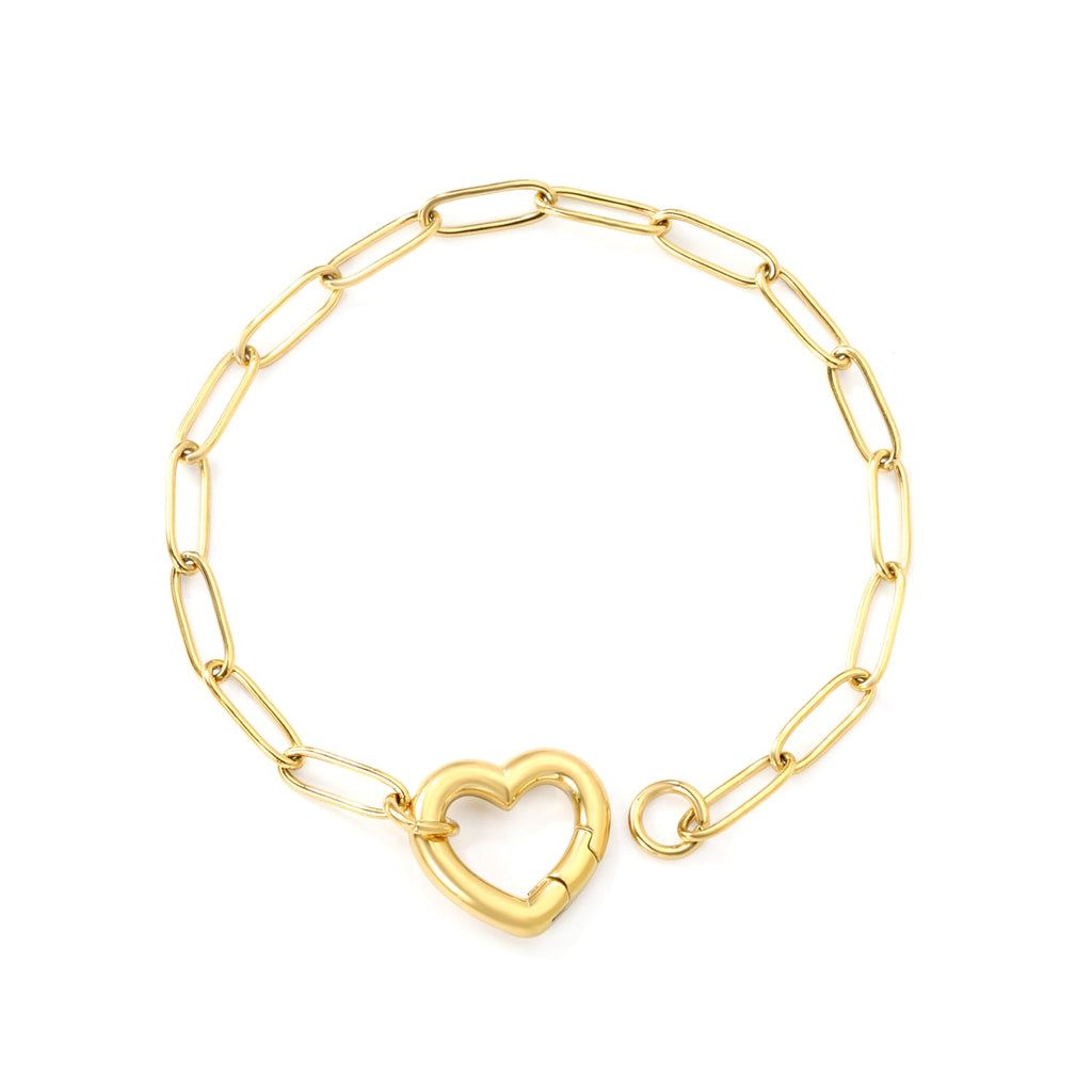 Peach Heart Clasp Bracelet