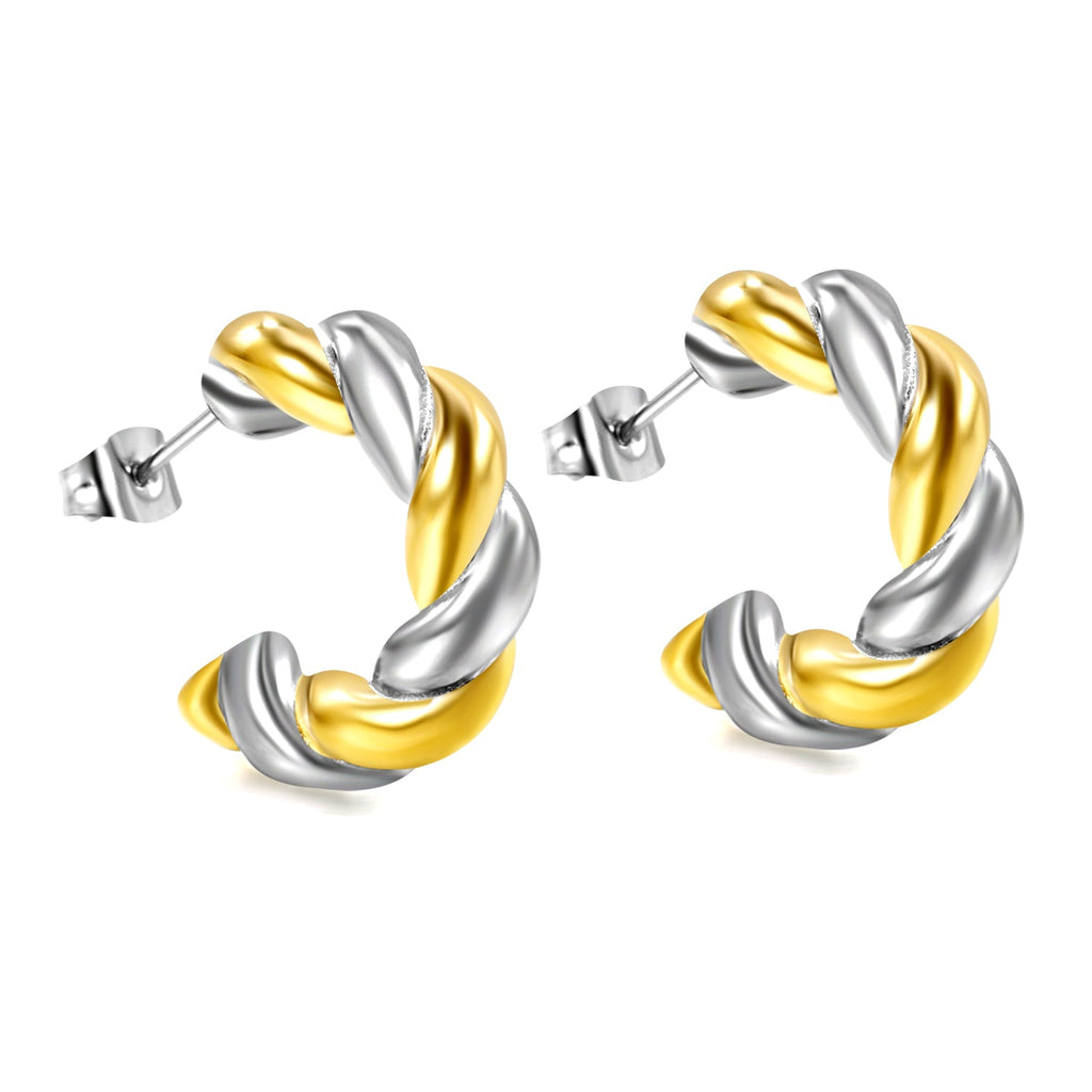 Twist & Shine C-Shape Earrings