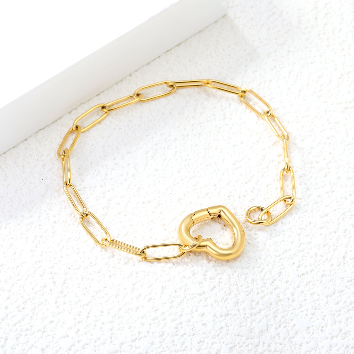 Peach Heart Clasp Bracelet