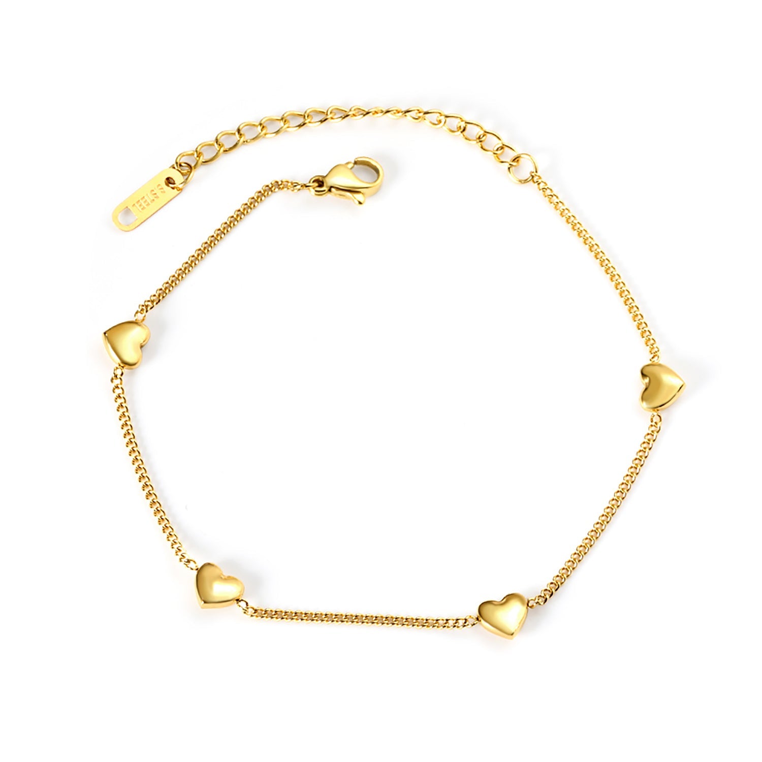 Peach Heart Charm Bracelet