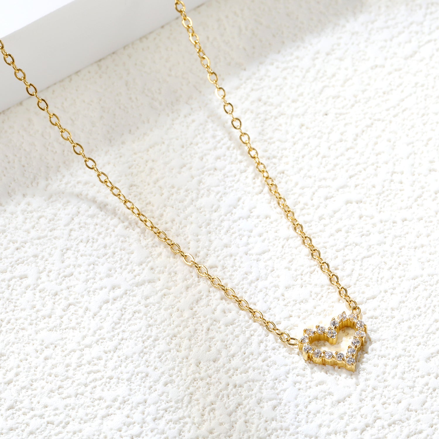 Diamond Edge Heart Pendant Necklace