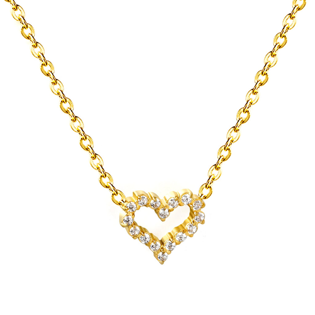 Diamond Edge Heart Pendant Necklace
