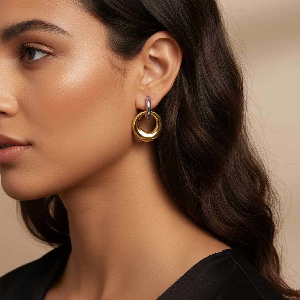 Sculptural Circle Hoops