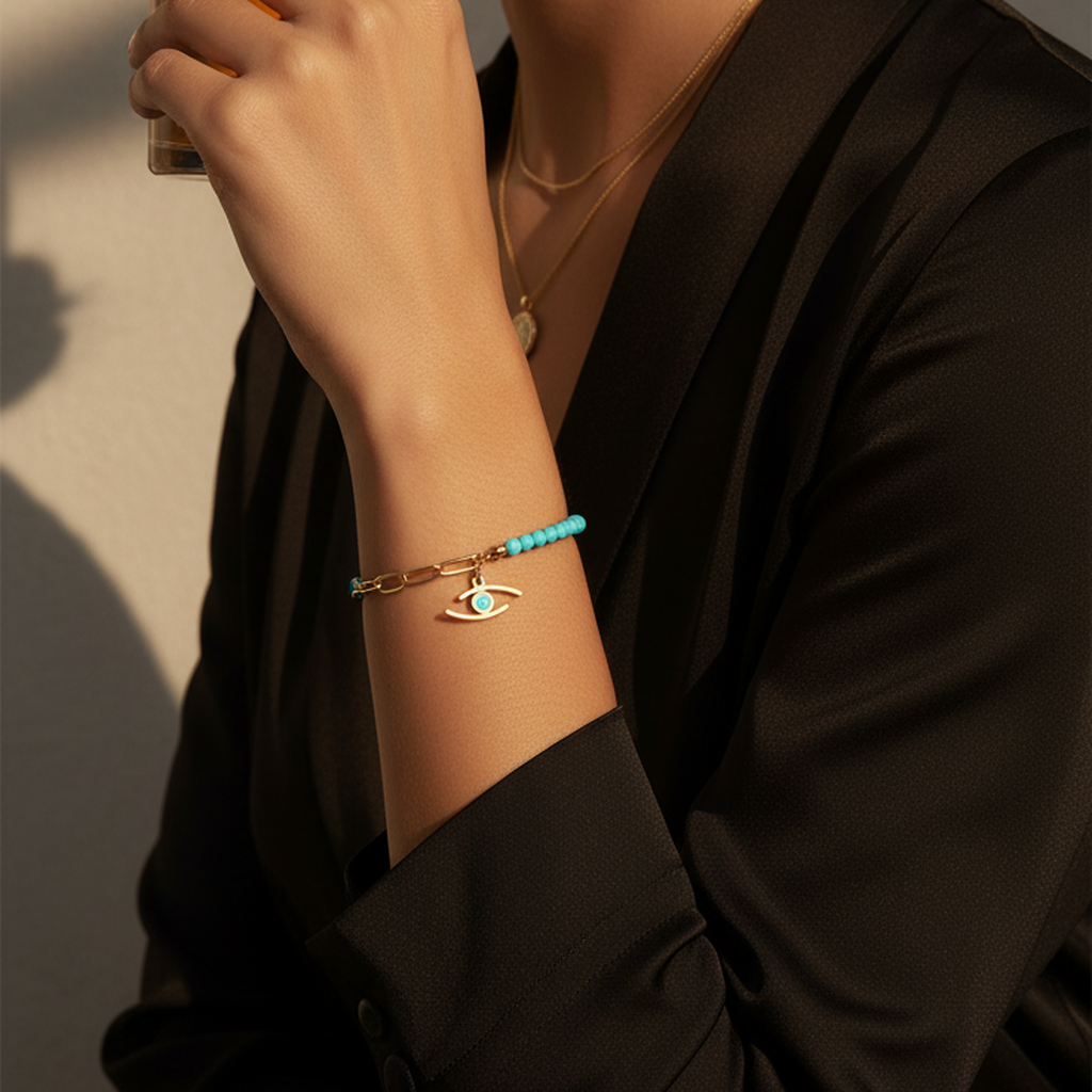 Azure Eye Beaded Bracelet