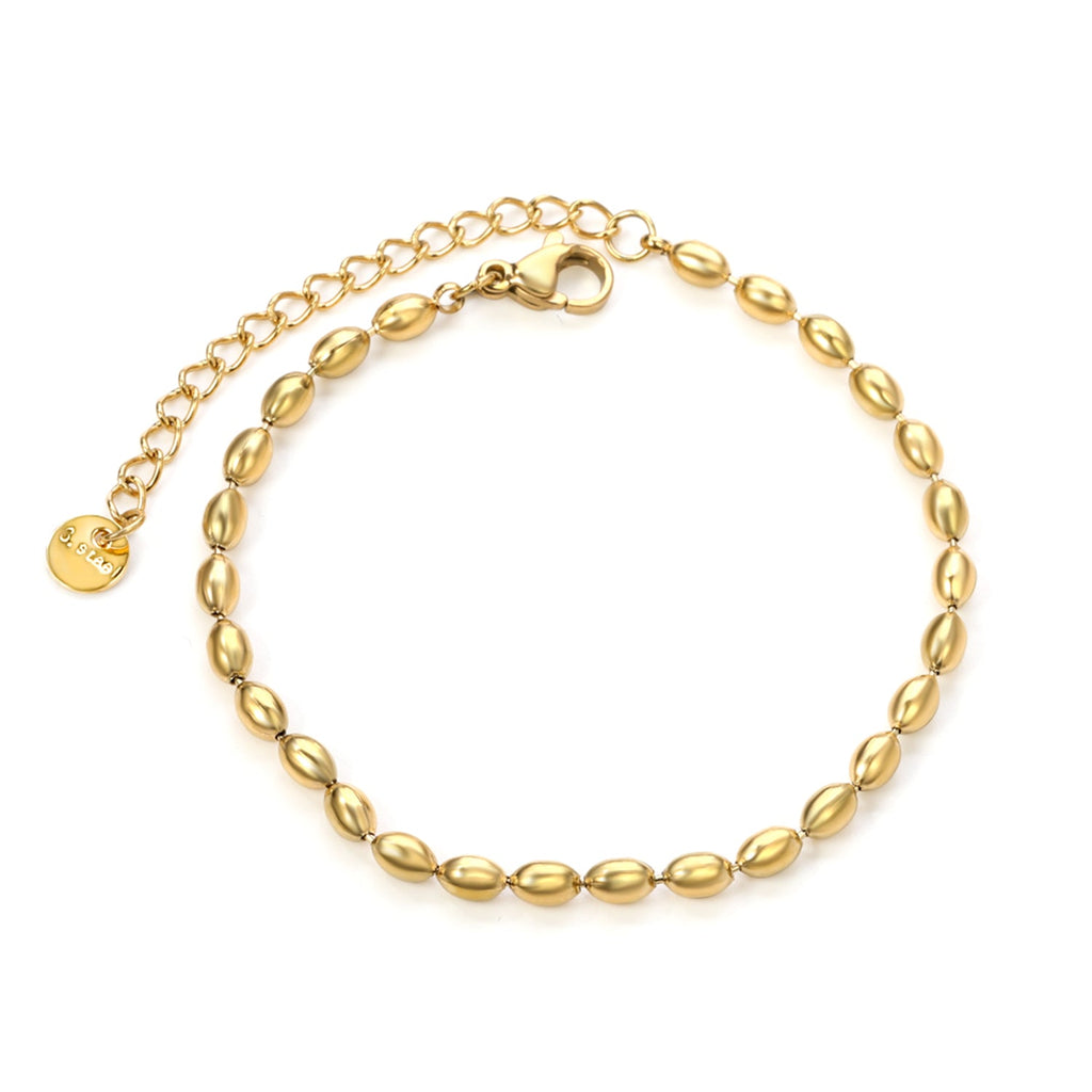 Wheat Bead Charm Bracelet