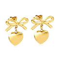 Bow & Heart Charm Studs