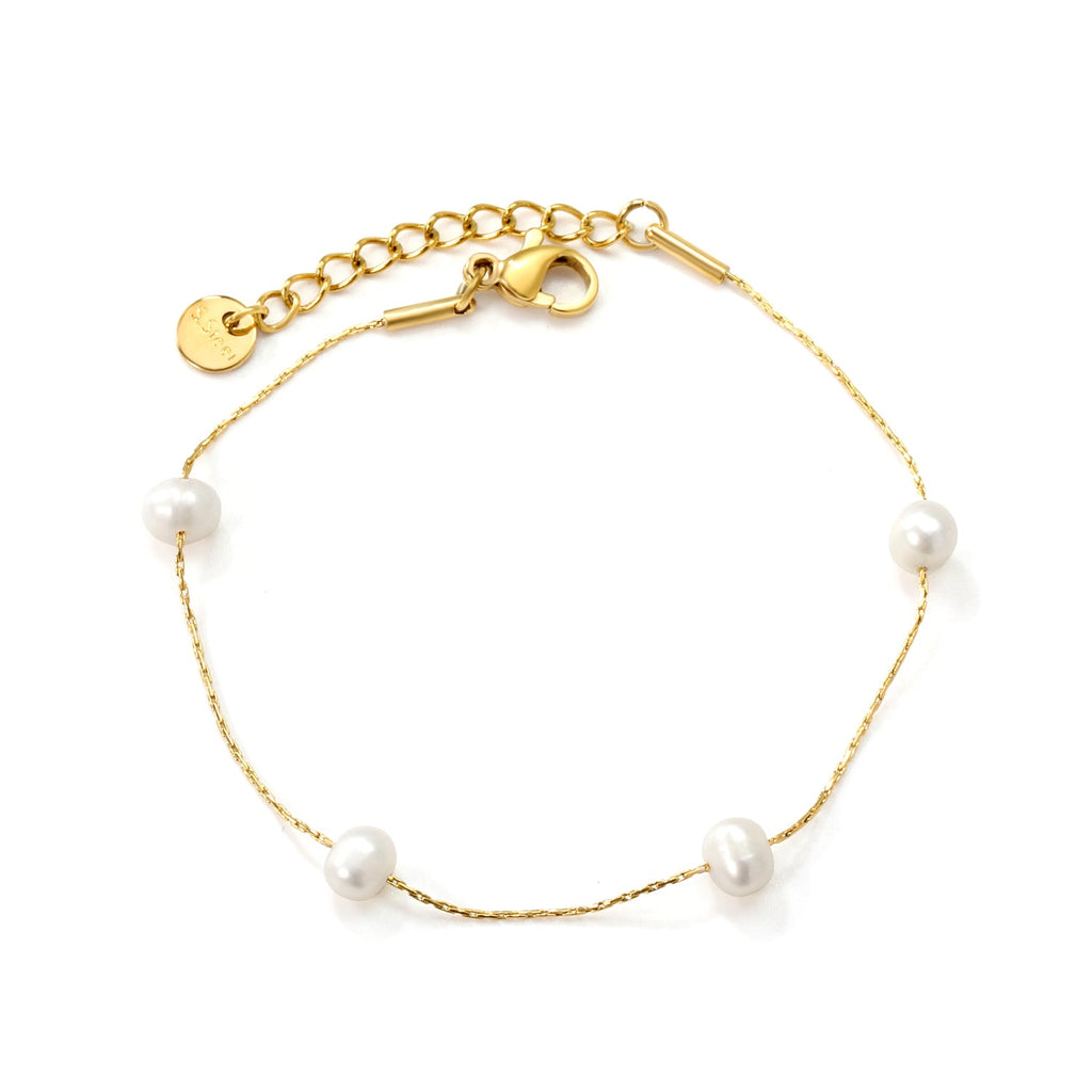 Golden Freshwater Pearl Bracelet Set