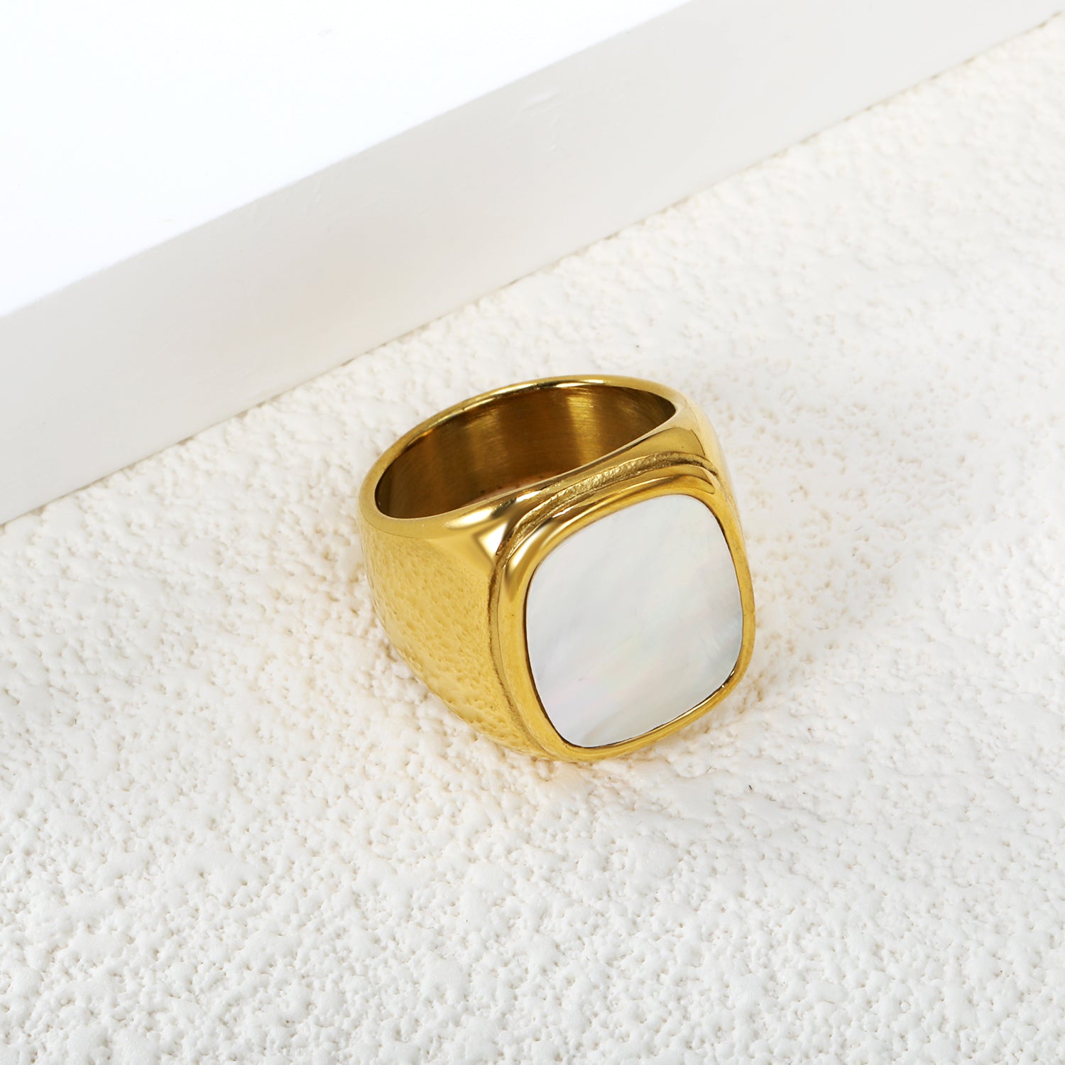 Opal Square Gold Ring