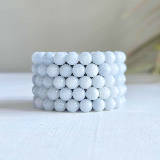 Chalcedony Gemstone Bead Bracelet
