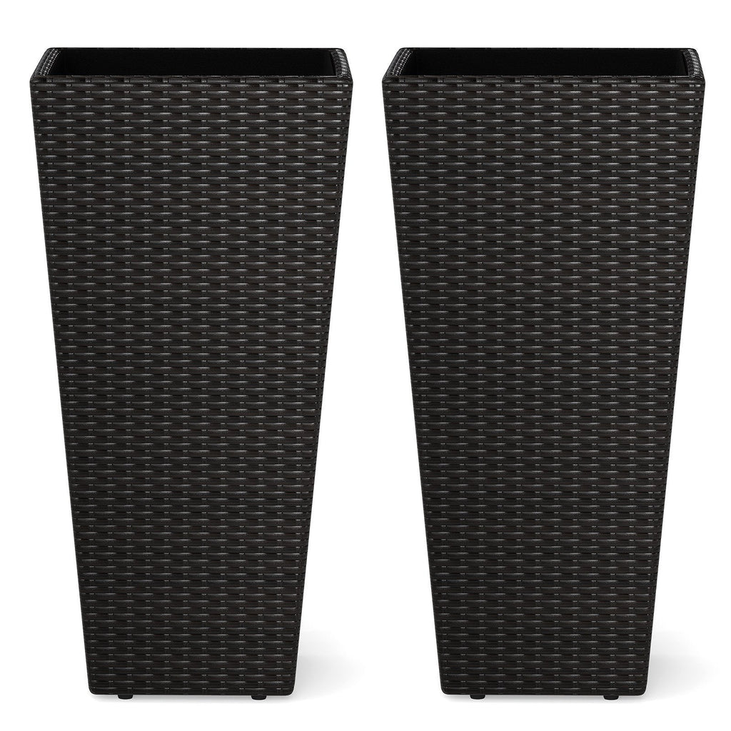 30 Inch Modern Decorative Planter Pots Set of 2 with Open-ended Base