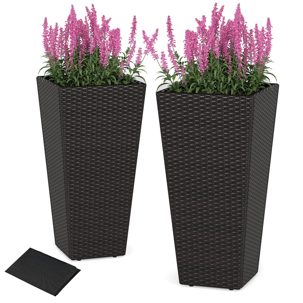 30 Inch Modern Decorative Planter Pots Set of 2 with Open-ended Base