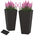 30 Inch Modern Decorative Planter Pots Set of 2 with Open-ended Base