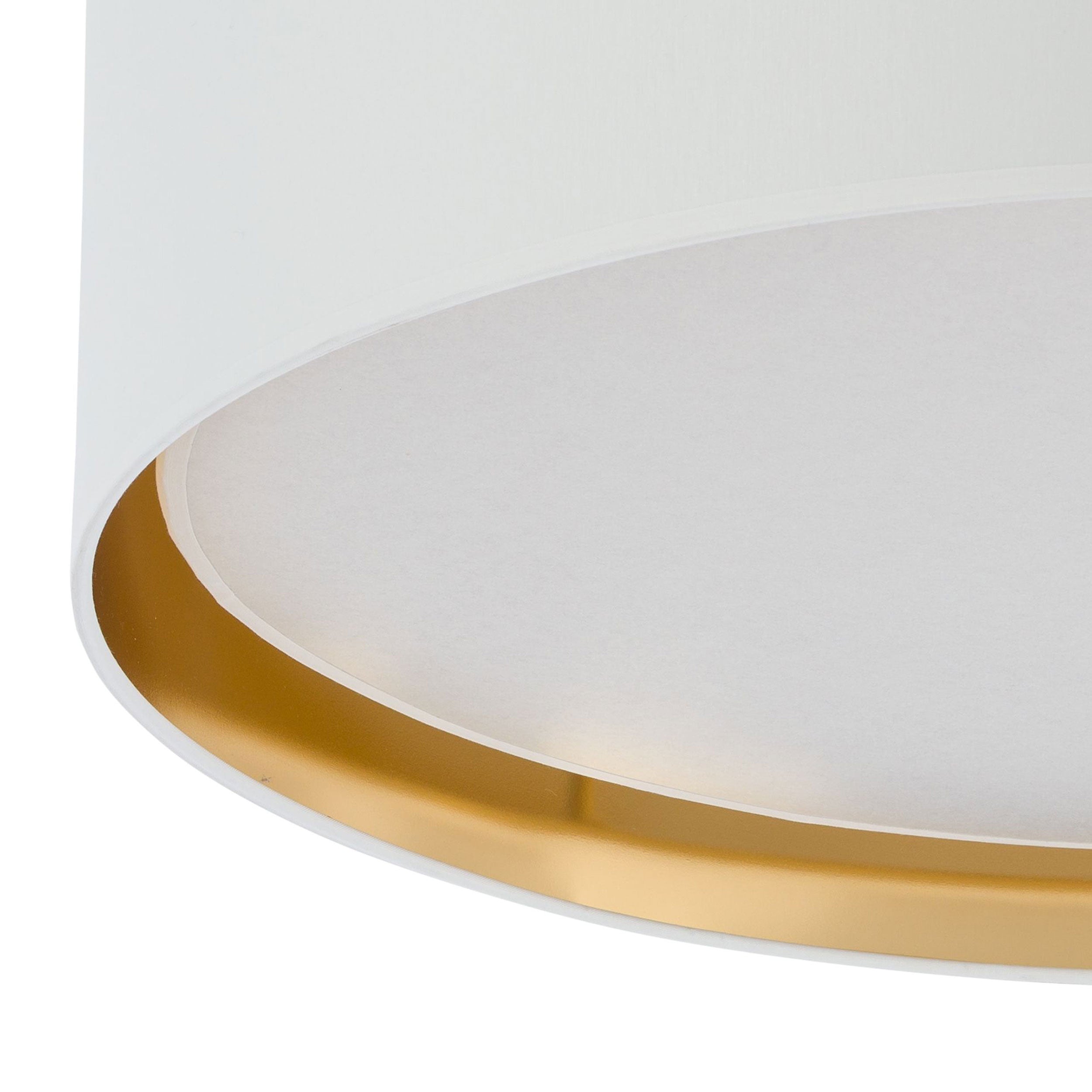 BILBAO Gold Fabric Flush Mount Ceiling Light for Bedroom, Hallway & Living Room