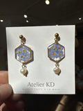 Boucles d'oreilles Perla myosotis - 16mm Hexa