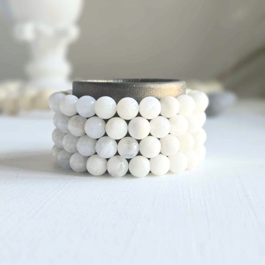 Moonstone Gemstone Bead Bracelet