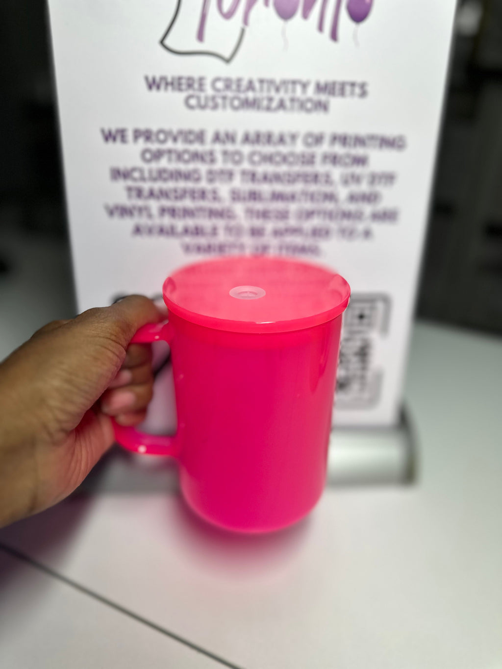 Neon Glass Mug 17oz - Customizable Blank Mug for Sublimation & Vinyl